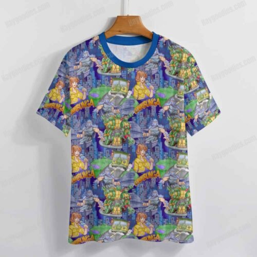 Ninja Turtles Pattern T-Shirt-XS to 7XL-Blue