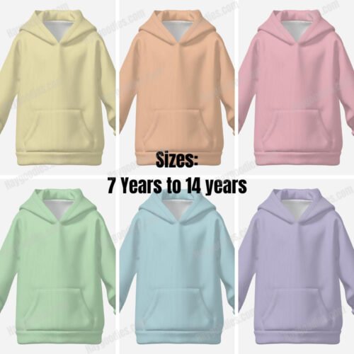 Pastel Coloured Kids Hoodies-Various Colours and Sizes