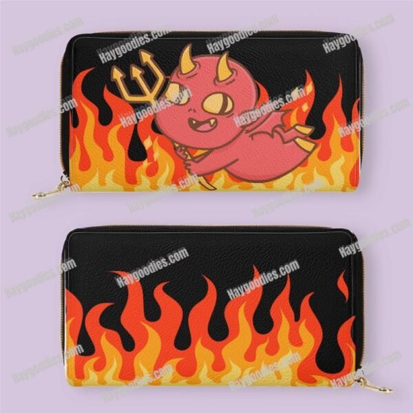 Little Red Fire Demon PU Leather - Zipper Purse