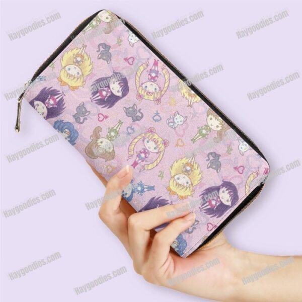 Cute Sailor Moon and Friends PU Zipper Purse