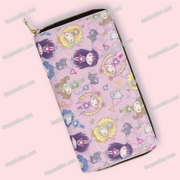 Cute Sailor Moon and Friends PU Zipper Purse