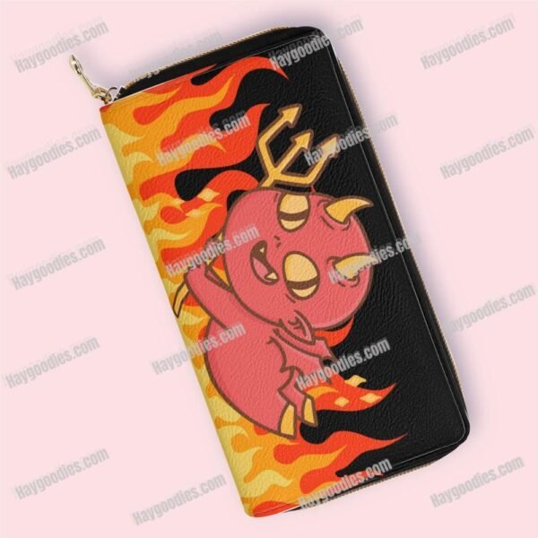 Little Red Fire Demon PU Leather - Zipper Purse