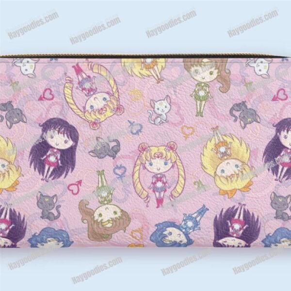Cute Sailor Moon and Friends PU Zipper Purse