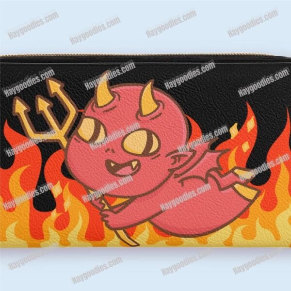 Little Red Fire Demon PU Leather - Zipper Purse