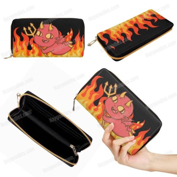 Little Red Fire Demon PU Leather - Zipper Purse
