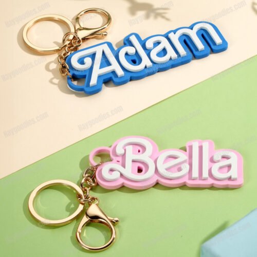 Personalised Name Tag Charm Keychain