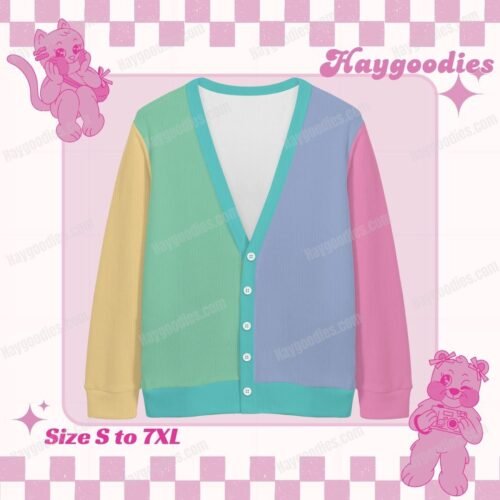 Colour Block Knit Cardigan-S to 7XL