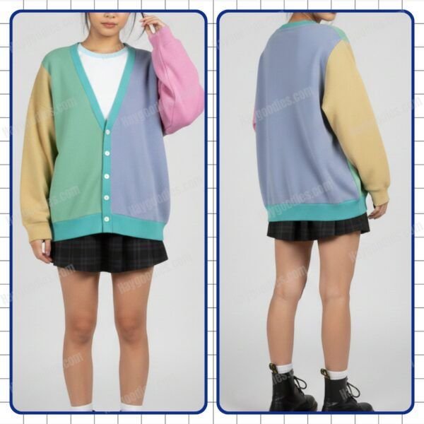 Colour Block Classic Knitted Cardigan – Cozy, Stylish & Size-Inclusive S–7XL
