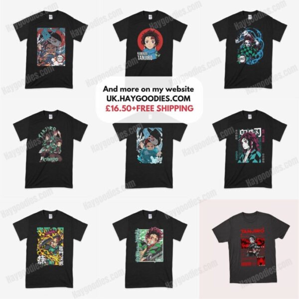 Tanjiroblacktee.jpg Tanjiro Demon Slayer Anime Unisex T-Shirts-Kids to Adult Sizes S to 5XL-Various Designs