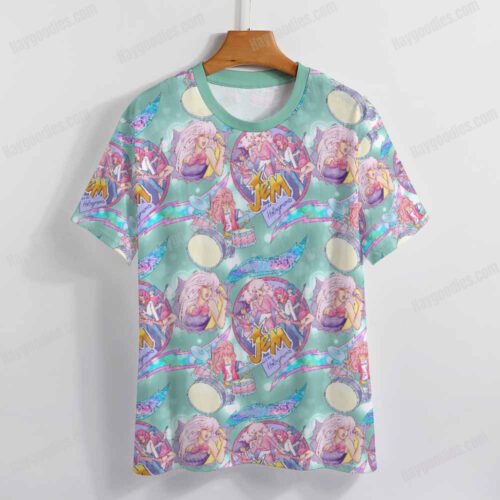 Jem and the Holograms Pattern T-Shirt- XS to 7XL