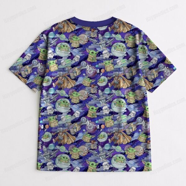 back-mando Mandalorian & Grogu Pattern T-Shirt – Star Wars-Inspired Unisex Tee | XS–7XL