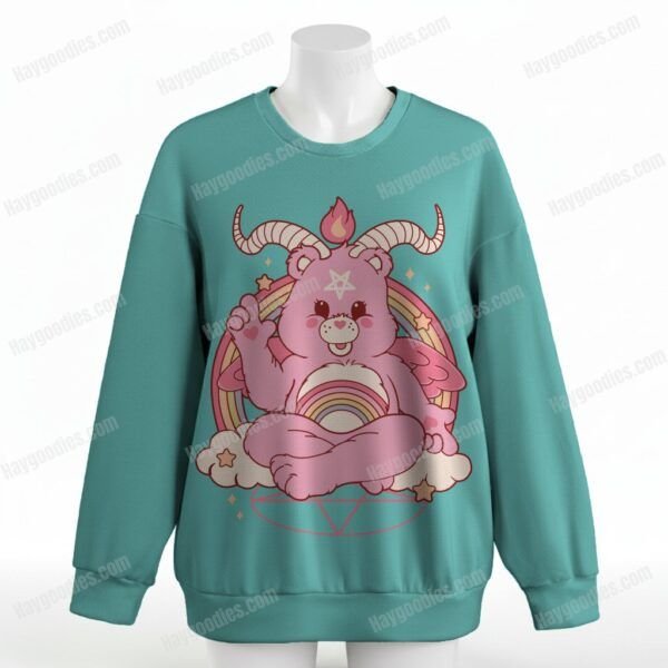 Care Bearphomet Sweatshirt UK | Relaxed Fit Drop-Shoulder | XS-6XL | Unisex | Various Colours