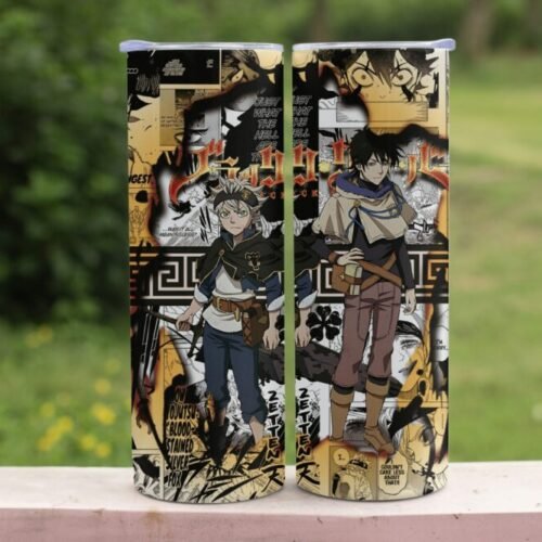 Black Clover 20oz Skinny Tumbler with Straws