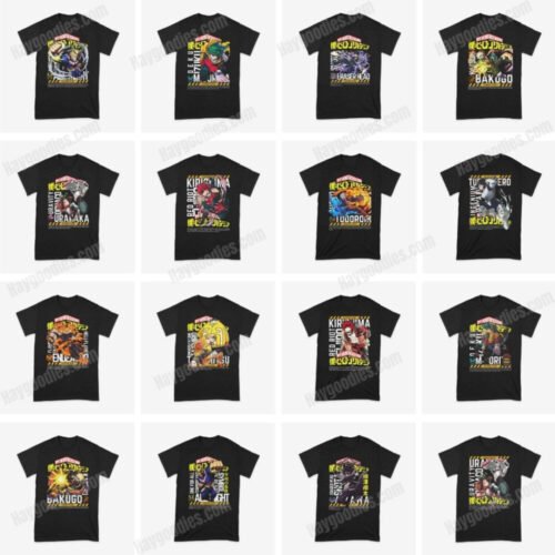 My Hero Academia/Boku No Hero Academia Unisex Black T-Shirts-Kids and Adult Sizes to 5XL-Various Designs