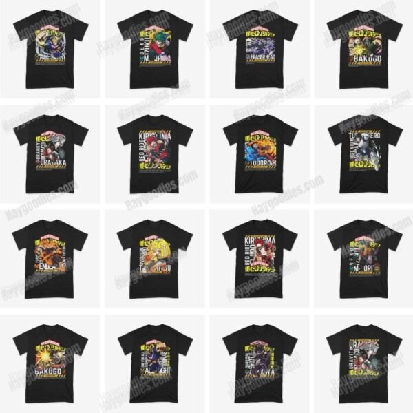 My Hero Academia/Boku No Hero Academia Unisex Black T-Shirts-Kids and Adult Sizes to 5XL-Various Designs