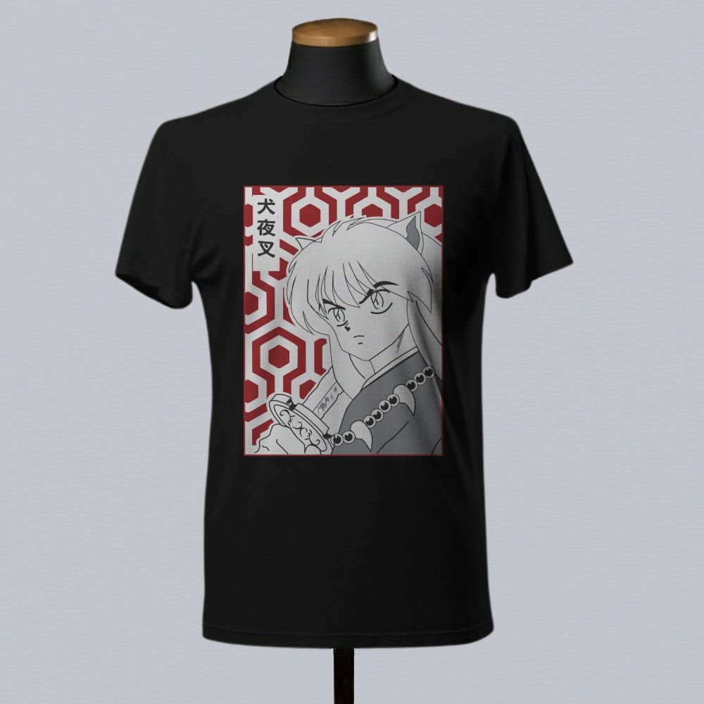 blktee inuyasha1 Inuyasha Anime Unisex T-Shirts-Kids and Adult Sizes to 5XL-Various Designs