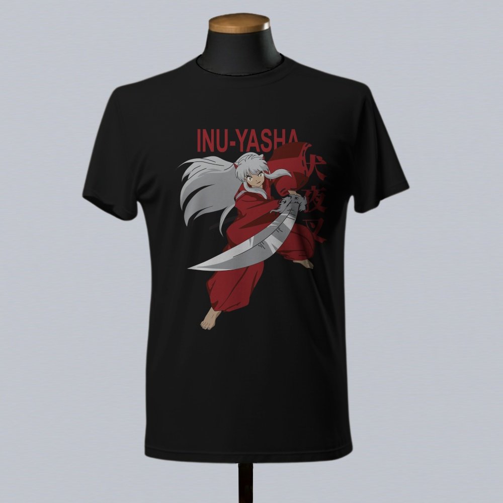 blktee inuyasha2 Inuyasha Anime Unisex T-Shirts-Kids and Adult Sizes to 5XL-Various Designs
