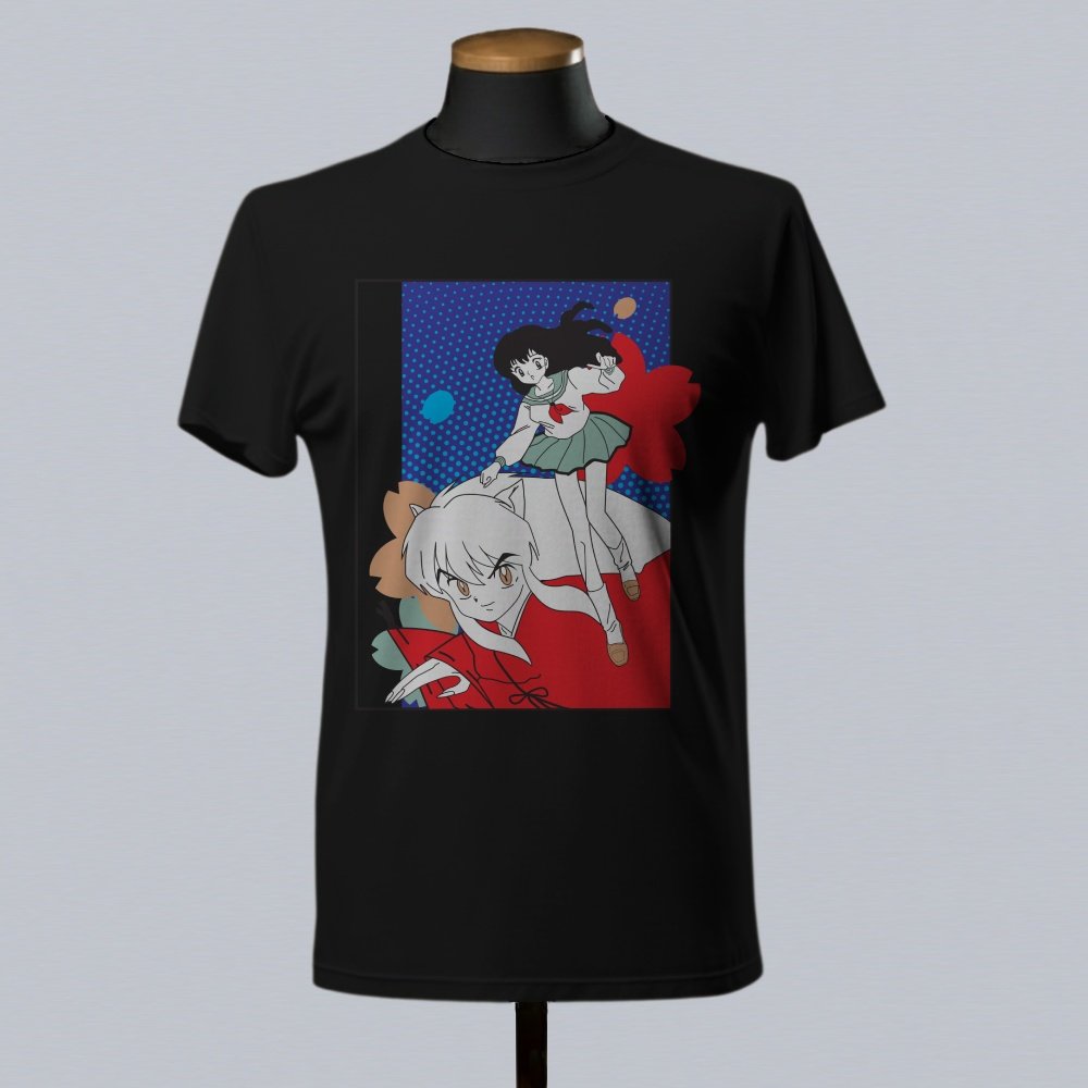 blktee inuyasha3 Inuyasha Anime Unisex T-Shirts-Kids and Adult Sizes to 5XL-Various Designs