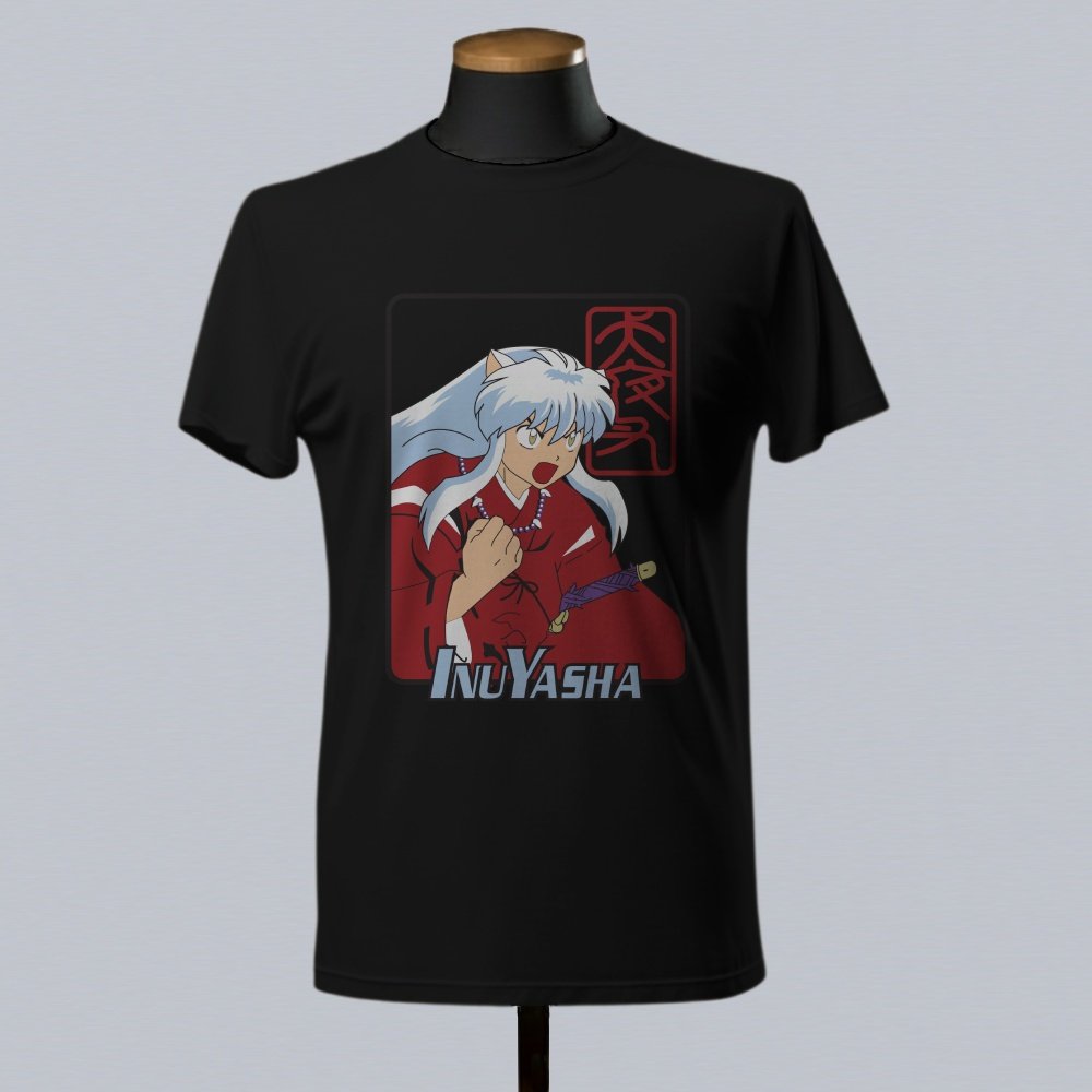 blktee inuyasha4 Inuyasha Anime Unisex T-Shirts-Kids and Adult Sizes to 5XL-Various Designs