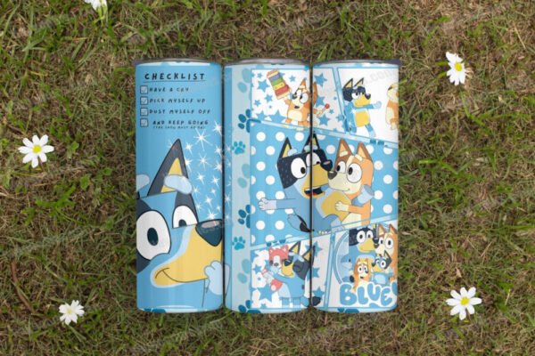 bluey1.jpg Bluey Dog 20oz Skinny Tumbler with Straws