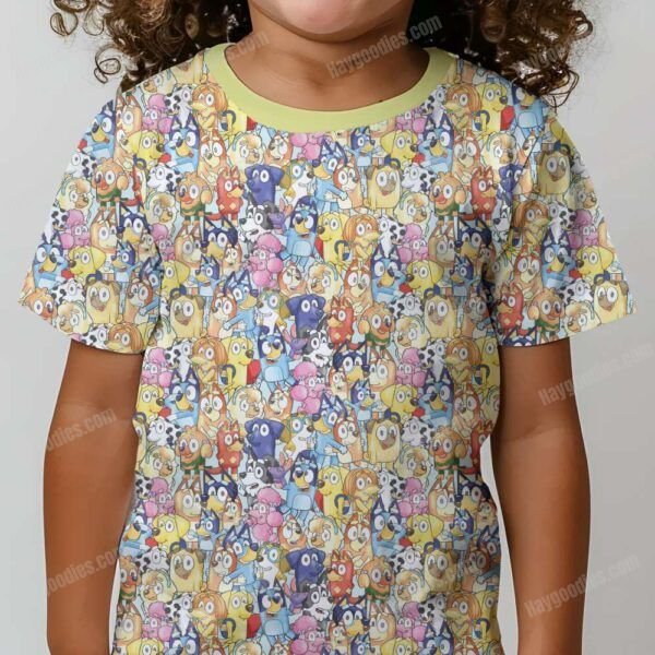 blueymodel Bluey Pattern Kids Unisex T-Shirt-Various Designs