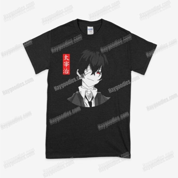 bsd-dazai.jpg Bungo Stray Dogs Unisex Black T-Shirts-Adult Sizes S to 5XL-Various Designs