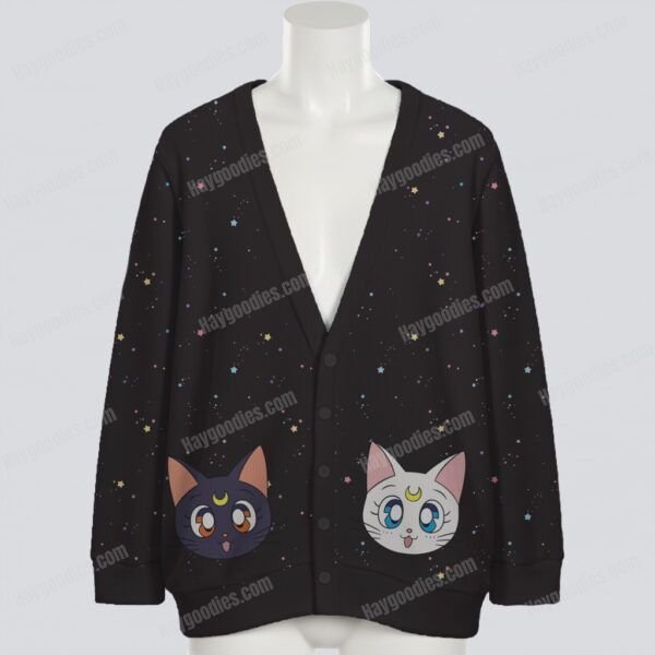 Black Sailor Moon–inspired Luna & Artemis cardigan