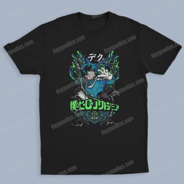 Midoriya Izuku Unisex Black T-Shirts-Kids and Adult Sizes to 5XL-Various Designs