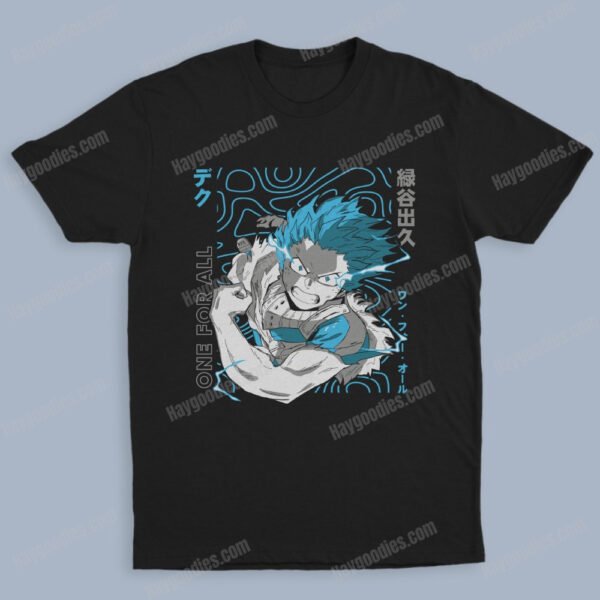 Midoriya Izuku Unisex Black T-Shirts-Kids and Adult Sizes to 5XL-Various Designs