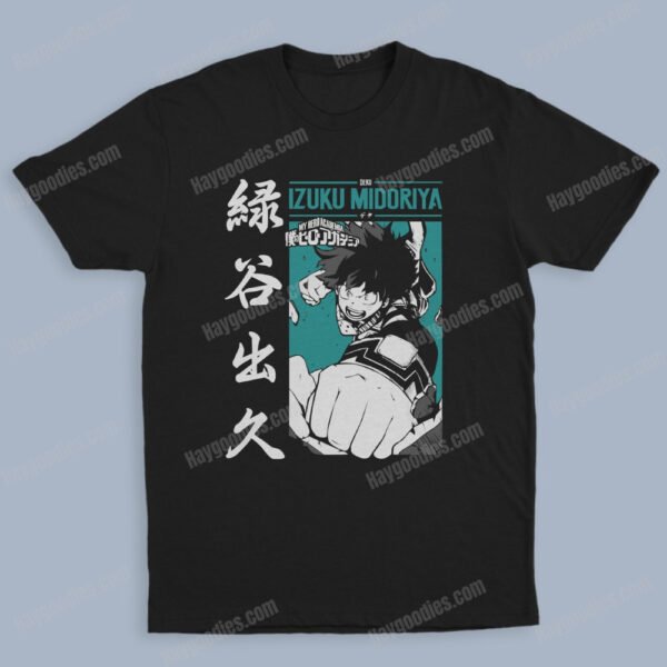 Midoriya Izuku Unisex Black T-Shirts-Kids and Adult Sizes to 5XL-Various Designs