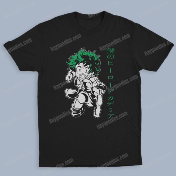 Midoriya Izuku Unisex Black T-Shirts-Kids and Adult Sizes to 5XL-Various Designs