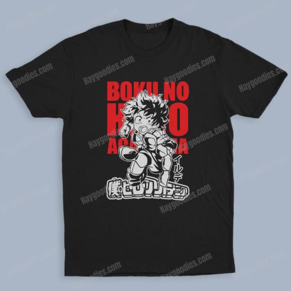 Midoriya Izuku Unisex Black T-Shirts-Kids and Adult Sizes to 5XL-Various Designs
