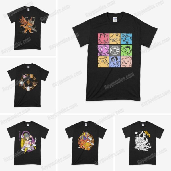 Digimon Anime Unisex T-Shirts-Kids to Adult Sizes Up to 5XL
