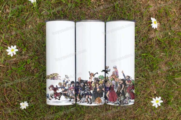 fairytail.jpg Fairy Tail Characters 20oz Skinny Tumbler with Straws