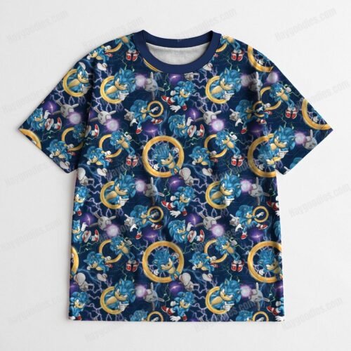 front-sonicb Sonic Pattern T-Shirt-XS to 7XL