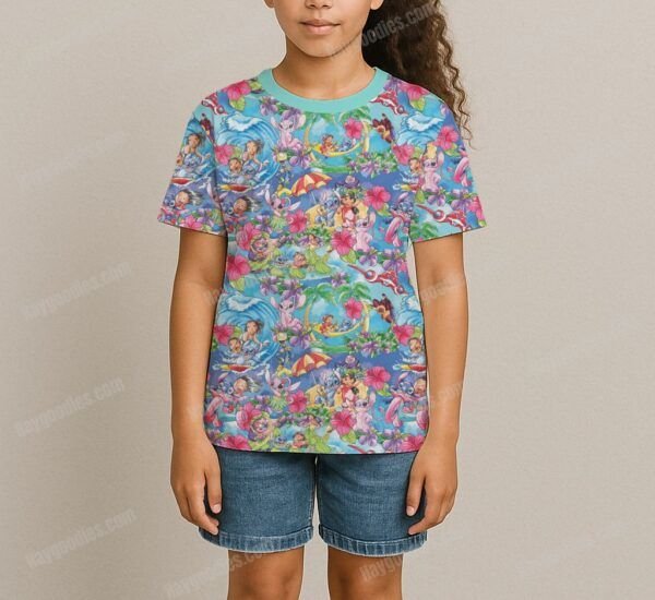 Lilo and Stitch Pattern Kids Unisex T-Shirt