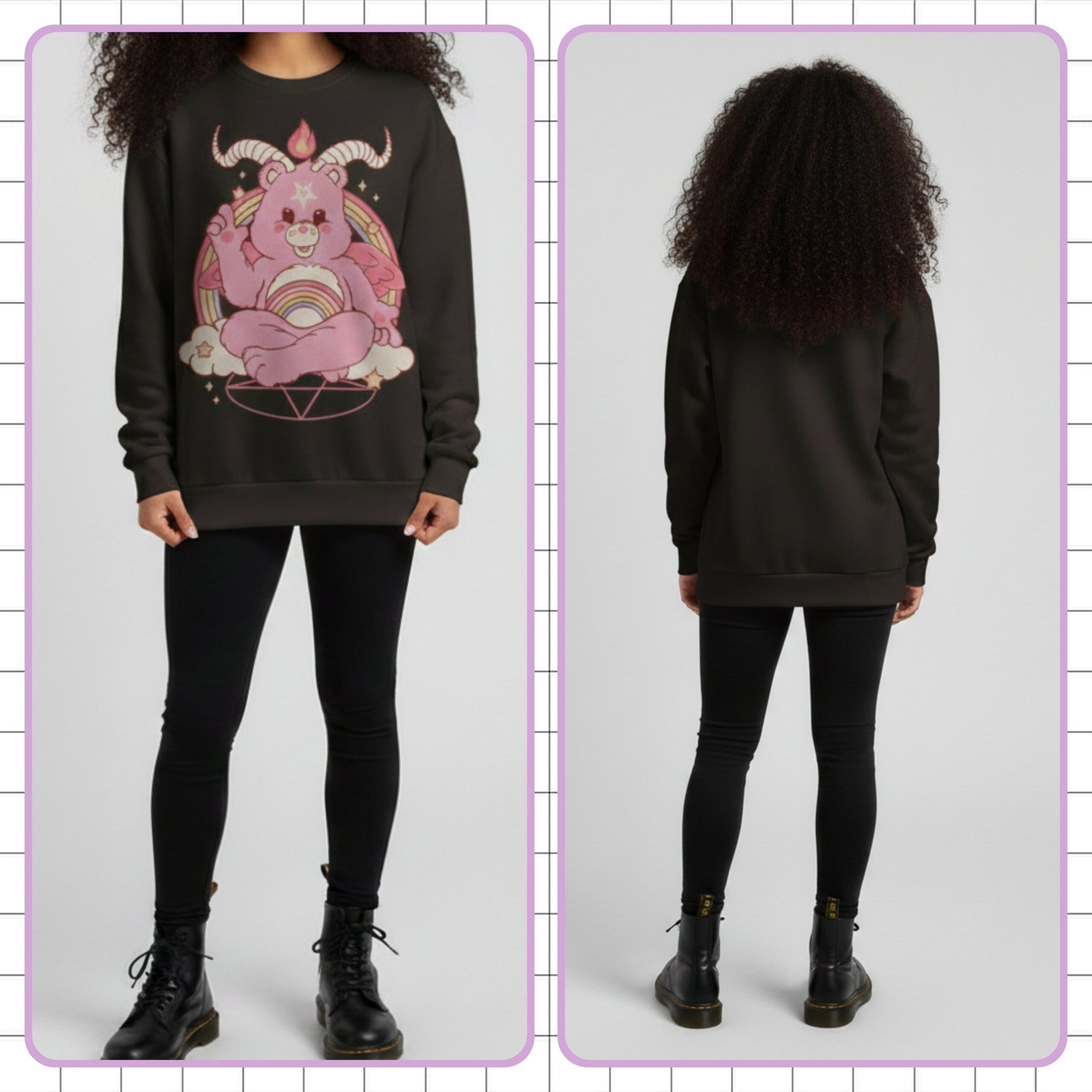 Care Bearphomet Sweatshirt UK | Relaxed Fit Drop-Shoulder | XS-6XL | Unisex | Various Colours