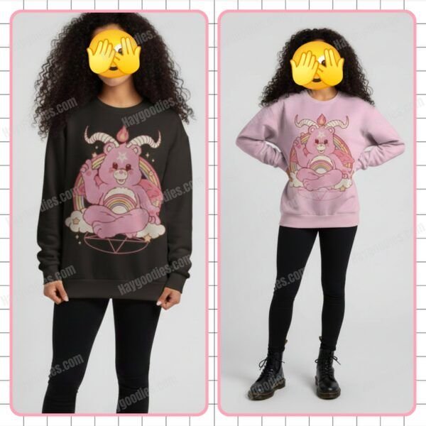Care Bearphomet Sweatshirt UK | Relaxed Fit Drop-Shoulder | XS-6XL | Unisex | Various Colours