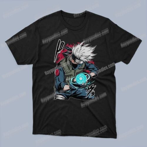 Kakashi Hatake Unisex Black T-Shirts-Kids and Adult Sizes to 5XL
