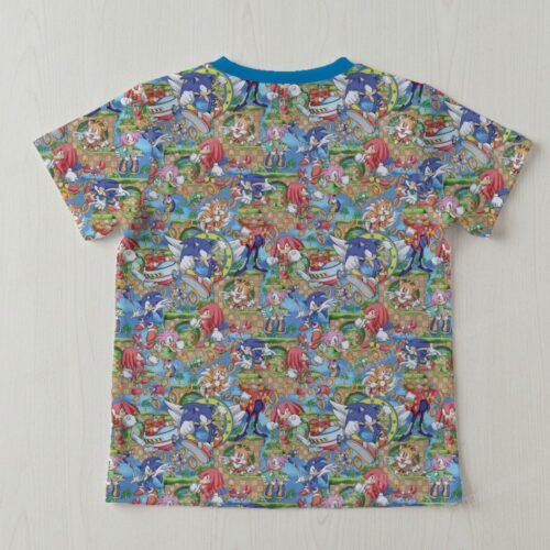 Sonic the Hedgehog and Friends Pattern Kids Unisex T-Shirt