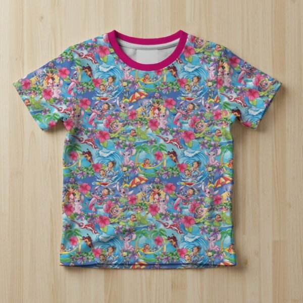 Lilo and Stitch Pattern Kids Unisex T-Shirt