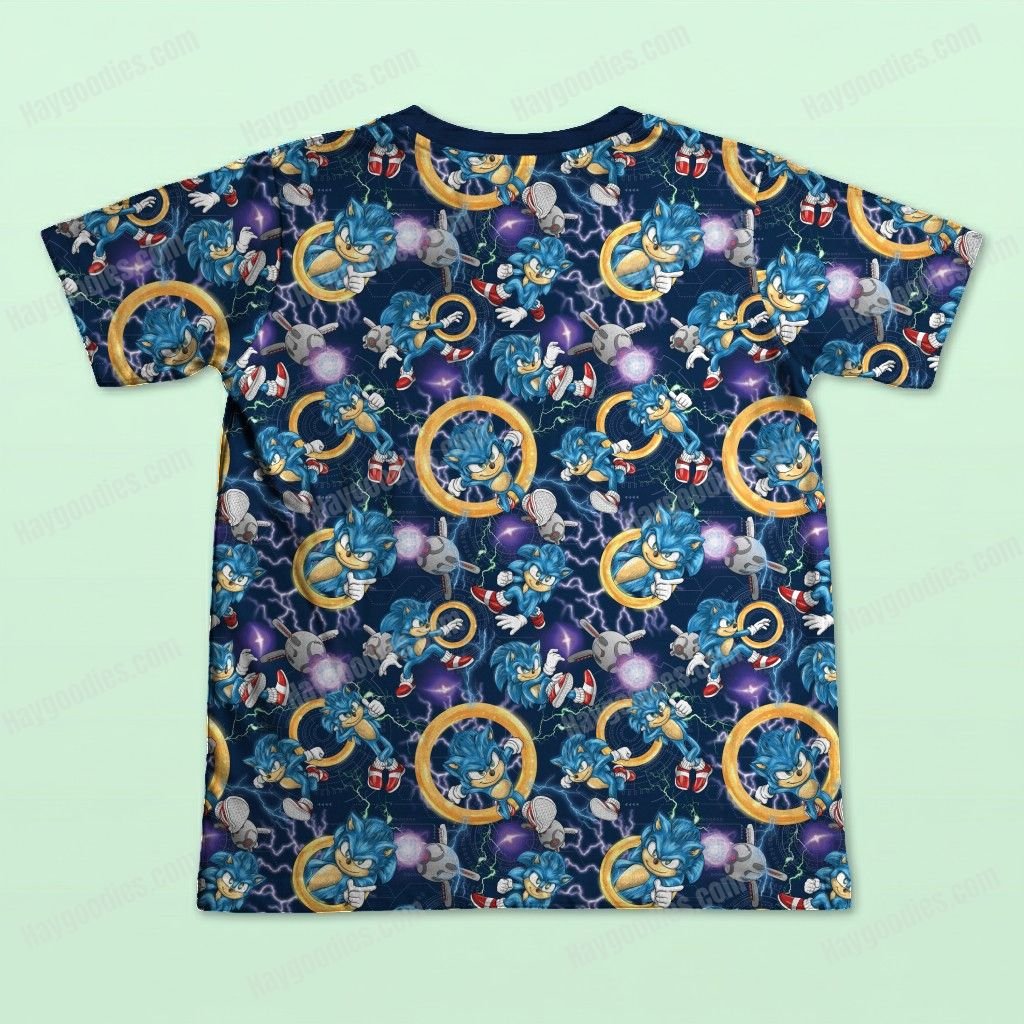Sonic the Hedgehog Pattern Kids Unisex T-Shirt