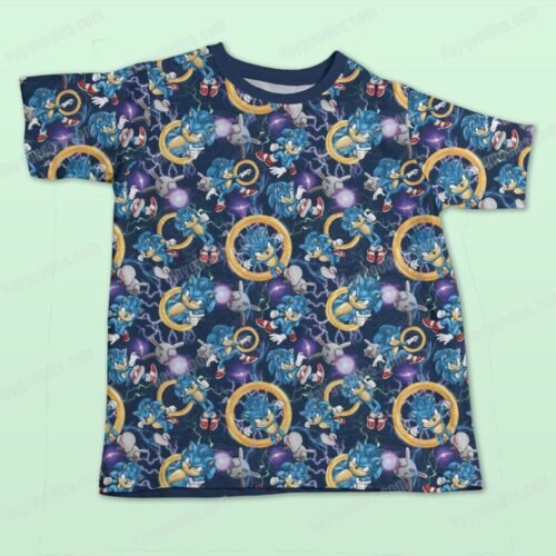 Sonic the Hedgehog Pattern Kids Unisex T-Shirt