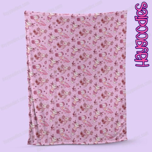 Cute Axolotls Fleece Blanket-Various Sizes and Designs