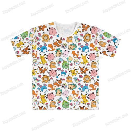 Pokemon Pattern Kids Unisex T-Shirt