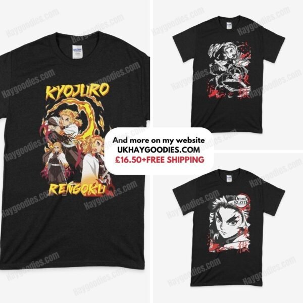 rengokuboard Rengoku Kyojuro Demon Slayer Anime Unisex T-Shirts-S to 5XL-Various Designs