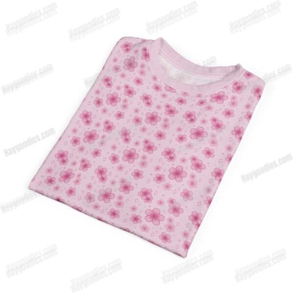 sakura-folded-1.jpg Pink Sakura Flowers Pattern Kids Unisex T-Shirt