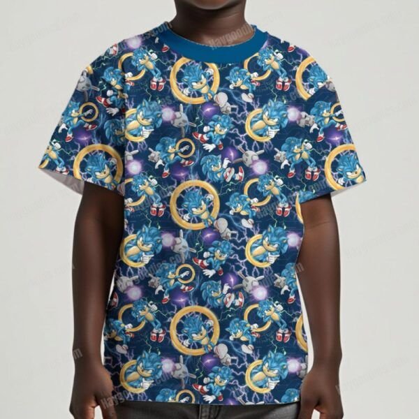 Sonic the Hedgehog Pattern Kids Unisex T-Shirt