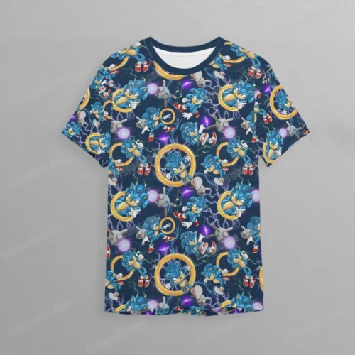 Sonic the Hedgehog Pattern Kids Unisex T-Shirt