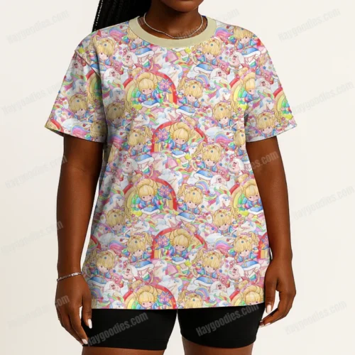 Rainbow Brite Pattern T-Shirt-XS to 7XL